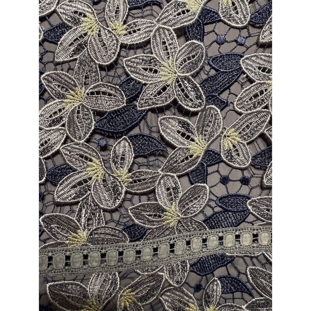Just Me Dress Womens Size S Blue Floral Lace Mini Back Bow Lined - Picture 4 of 10